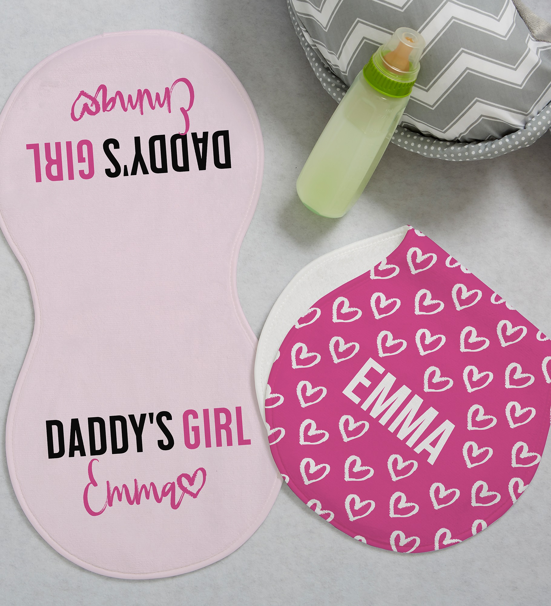 Daddy&#39;s Girl Personalized Burp Cloths - Set of 2